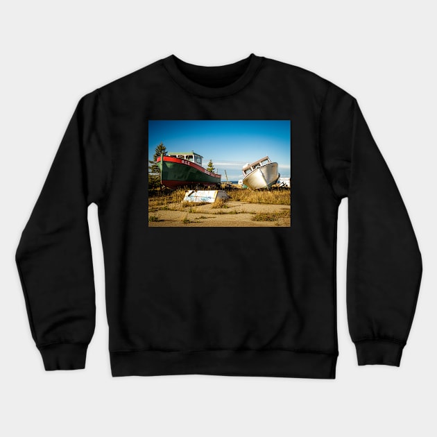 Retired Fishing Boat of the Coast of New-Brunswick, Canada V1 Crewneck Sweatshirt by Family journey with God